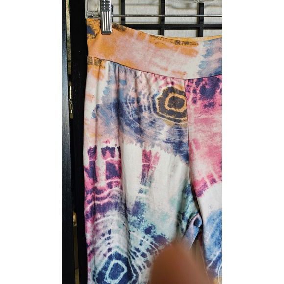 MISHA Tie Dye Bell Bottom Flare Leggings Boho Festival Pants Women's S - Picture 4 of 5
